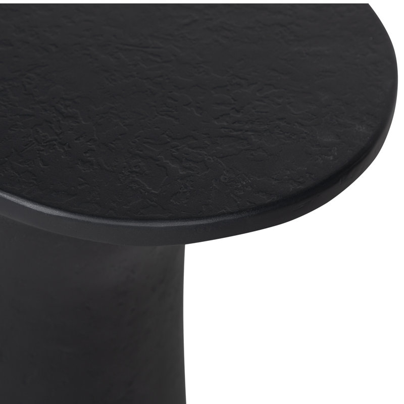Yumi Outdoor Oval Side Table, Black