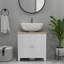 Buffet de salle de bain sous l'évier - armoire en U, tablette réglable, 23,88 lb, lavabo de rangement blanc, en forme de U