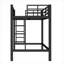 Structure de lit Minimalist Silhouette, taille simple TG avec garde-corps et échelle facile à monter, fabrication en métal noir