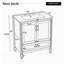 30" Elegant Fluted Bathroom Vanity with Ceramic Sink-1981621060