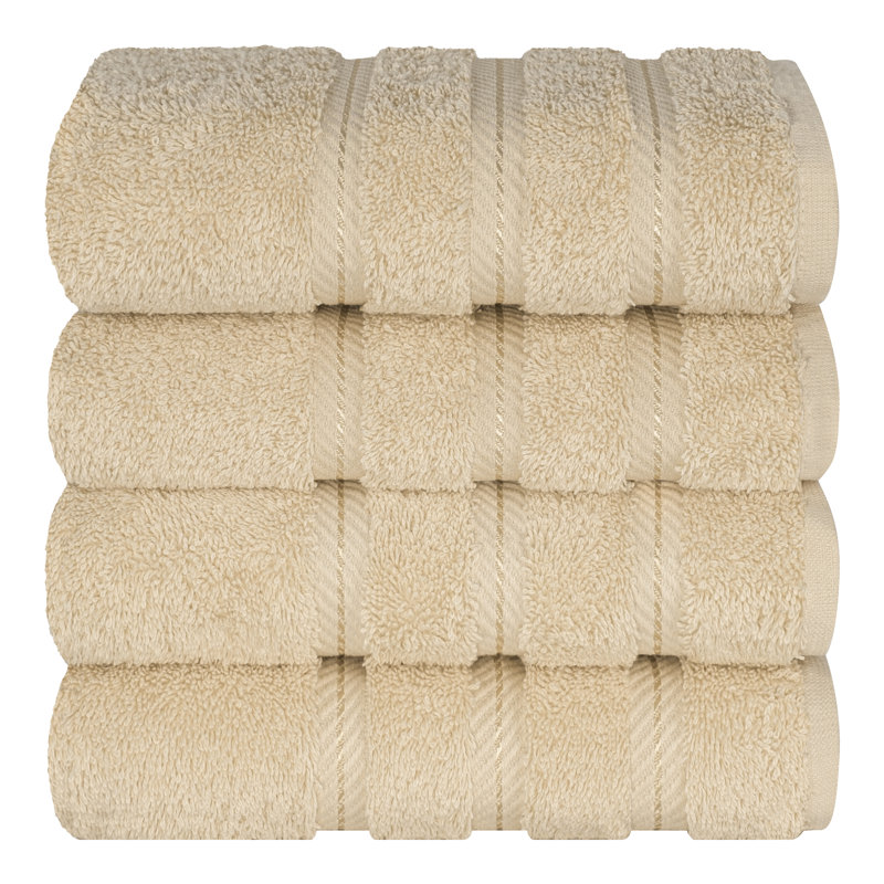 Edison Turkish Cotton Quick-Drying Hand Towels (Set of 4), Taupe