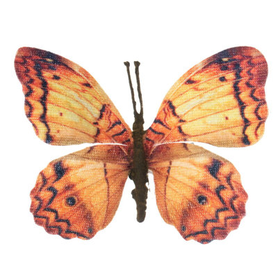 4.5" Yellow/Orange Butterfly Clip, 12 per bag.
