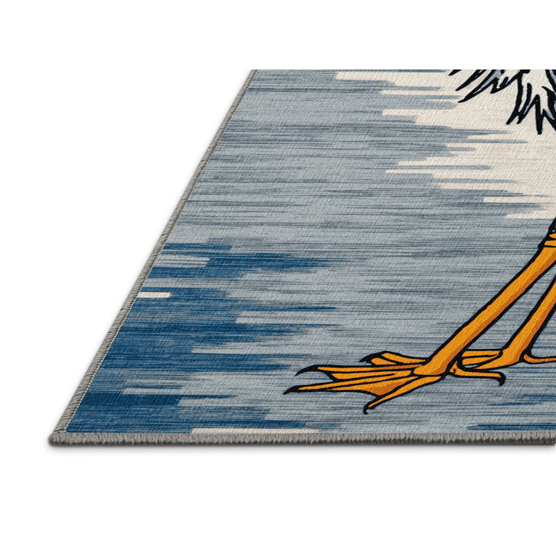  Tapis lavable Great Blue Heron Birds, Rectangle 6 pi x 9 pi