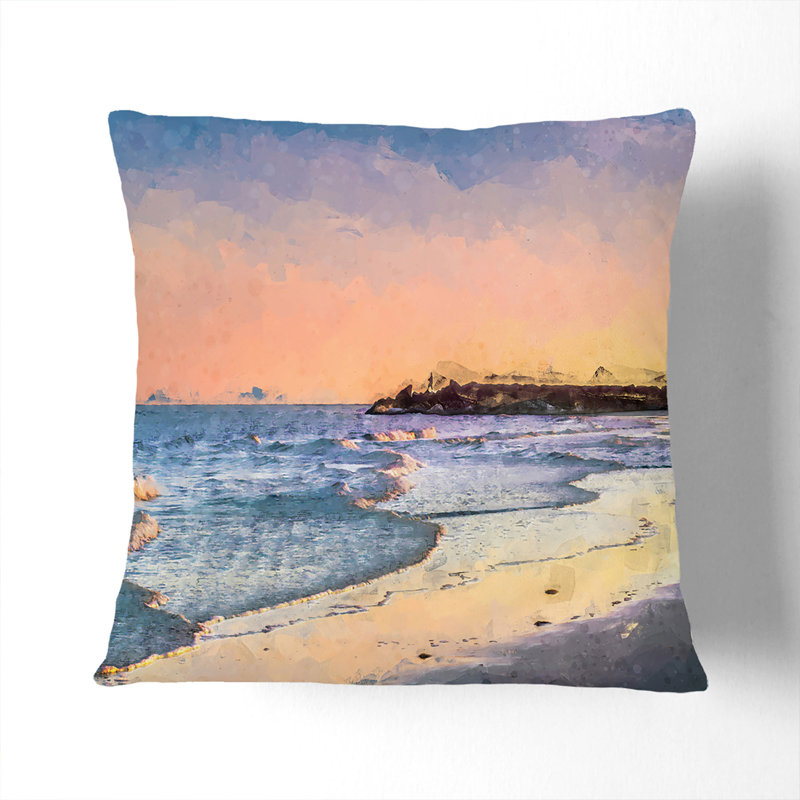 Fishing in Cape Cod in Abstract Cushion with Filling, 40cm H x 40cm W x 15cm D