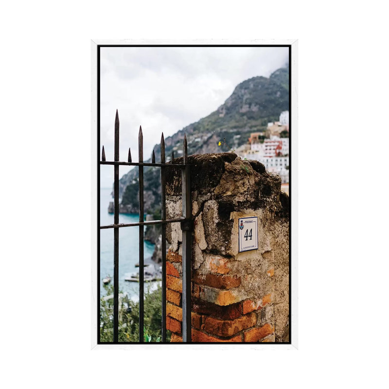 Rainy Positano I 1 Piece Wall Art on Canvas, 152.4cm H x 101.6cm W x 3.81cm D, White Framed