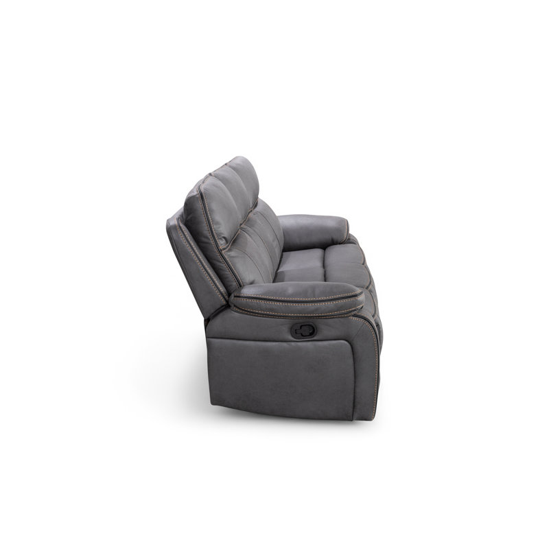 Faux Leather Reclining Sofa, 3
