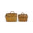Elsidora Set of 2 Light Brown Square Baskets with Handles