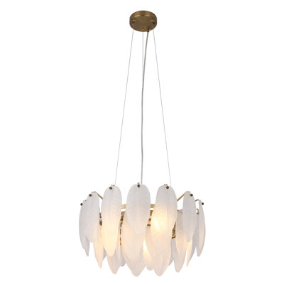 Lustre rond transitionnel en verre 11 lumières