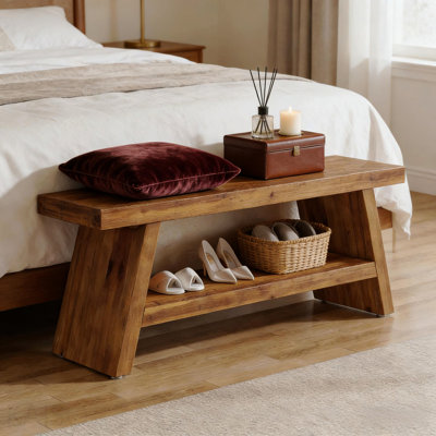 Rectangular Shoe Storage Bench, 2-Tier for Entryway/Bedroom