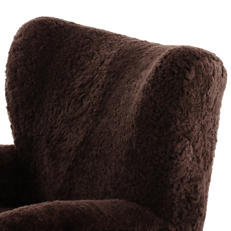 Amelie Chair-Beige Shearling, Cocoa Shearling