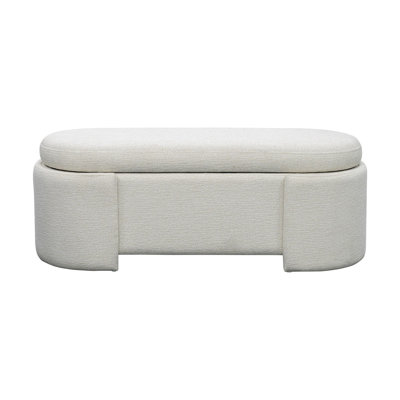 Lily Pond Leslie Fully Upholstered Oval Storage Bench with Soft-Close Lid