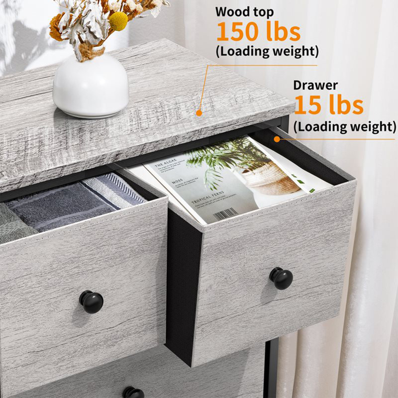 Commode 9 tiroirs Tyringham, Taupe foncé