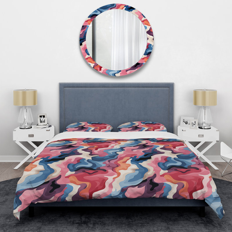 Retro Revival II - Ensemble de housse de couette à motif abstrait - Microfibre de polyester