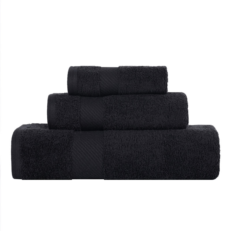 Ensemble de serviettes 3 pièces Kendell, Noir