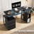 57.48'' Wide Height Adjustable Electric Standing Desk with Storage-129506466