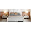 Grand lit plateforme blanc avec lit gigogne simple TG et 2 tiroirs spacieux sous le lit - Créez un espace de rangement supplémentaire dans votre chambre à coucher offrant une offre de confort durable-1024371152