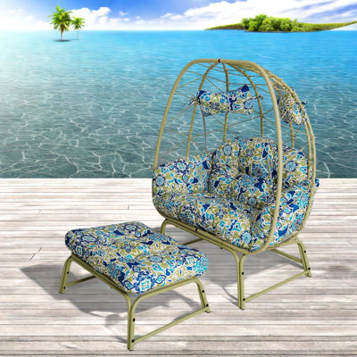 Chaises longues spacieuses pour le patio, fauteuil en rotin moderne en acier, jardin