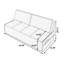 Canapé-lit causeuse 100% polyester beige-130165852