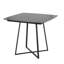 Table de salle à manger avec base en métal noir et bois noir avec plateau en céramique effet marbre noir-1211326720