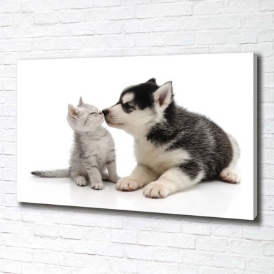 Dog And Cat - No Frame Print on Canvas