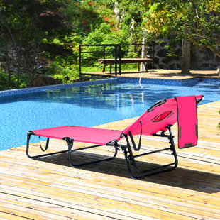 Pink Metal and Poly String Garden 2 Piece Sun Loungers - Home Living