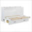 Grand lit escamotable avec grands tiroirs, blanc