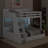 Twin Over Full Bunk Bed With Storage Shelves, LED, Charging Station And A Drawer-1465677979
