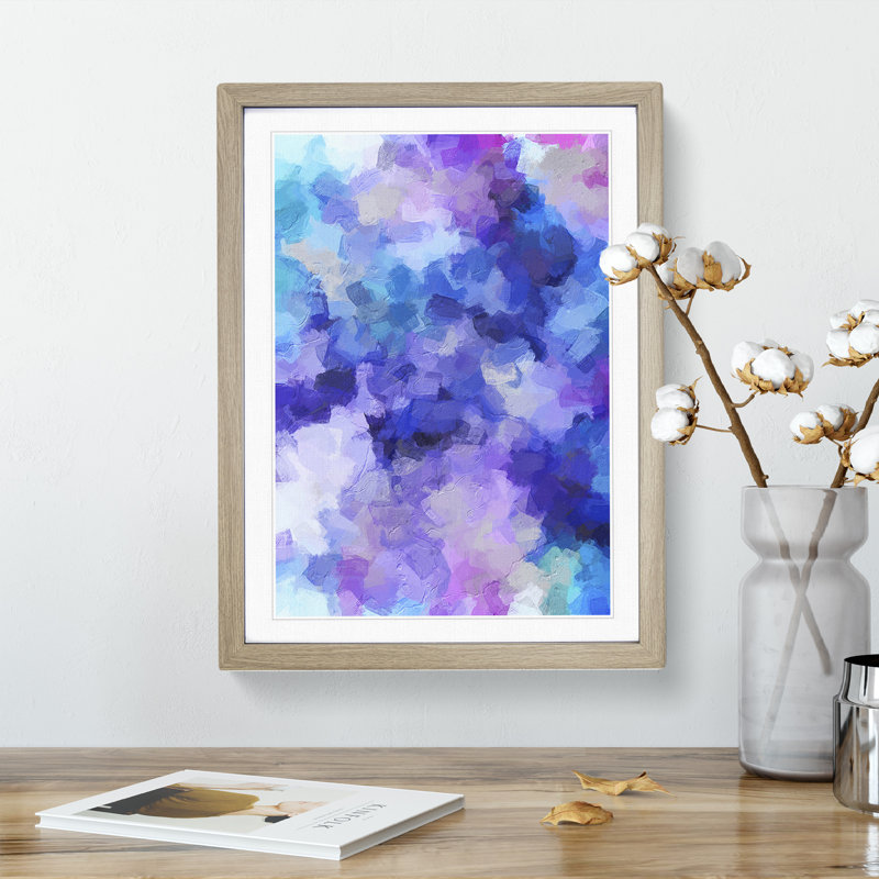 Miss You Abstract - Framed Print, 64cm H x 46cm W x 2cm D, Oak