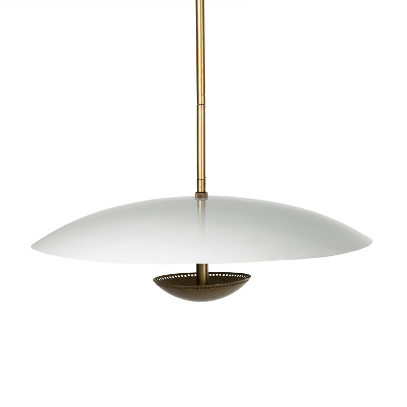 1 - Light Single Pendant, Antique Brass
