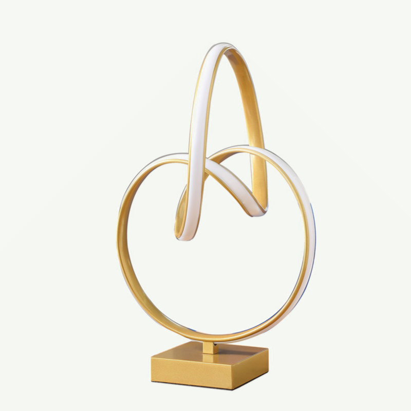 19" In Abstract Infinity Matte Gold Modern Table Lamp