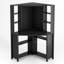 Pentagonal Corner Computer Desk with Charging Station, Adjustable Led Lighting and 9 Layers Open Storage Space-1660949289