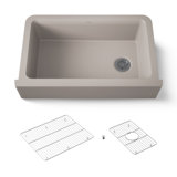 Cairn Undermount Single-Bowl Farmhouse Kitchen Sink with Faceted Design