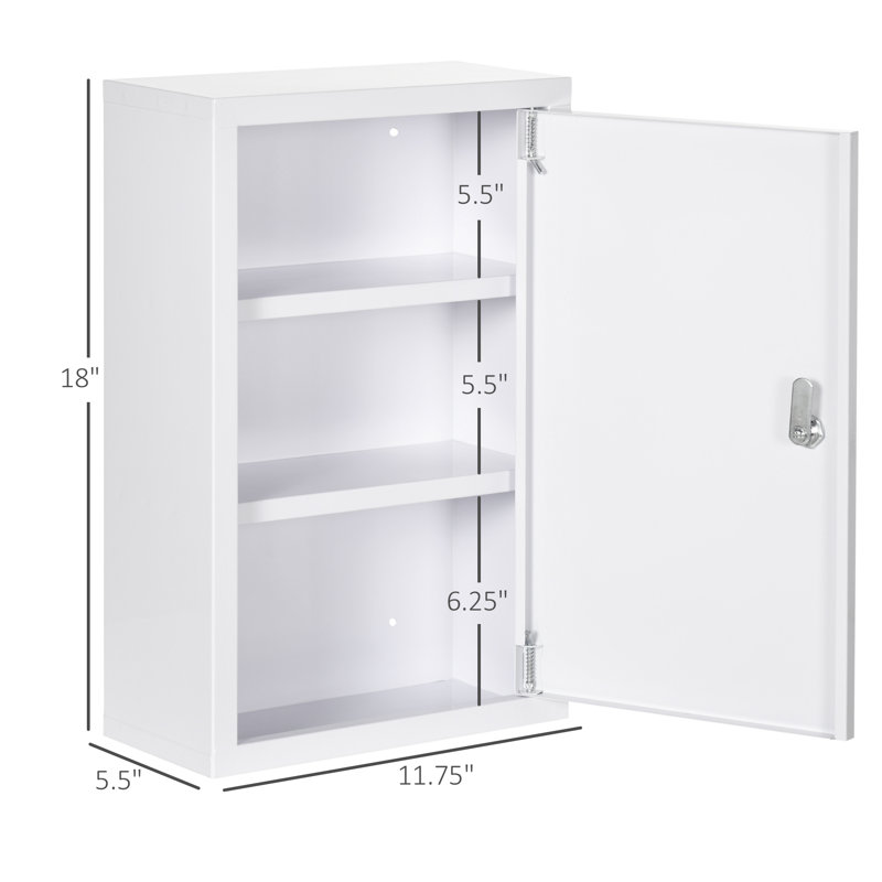 Rangement pour salle de bain Mekensie, Blanc, L 11,75 po x P 5,5 po x H 18 po