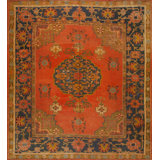 Antique Oushak Turkish Hand Knotted Pile Rug