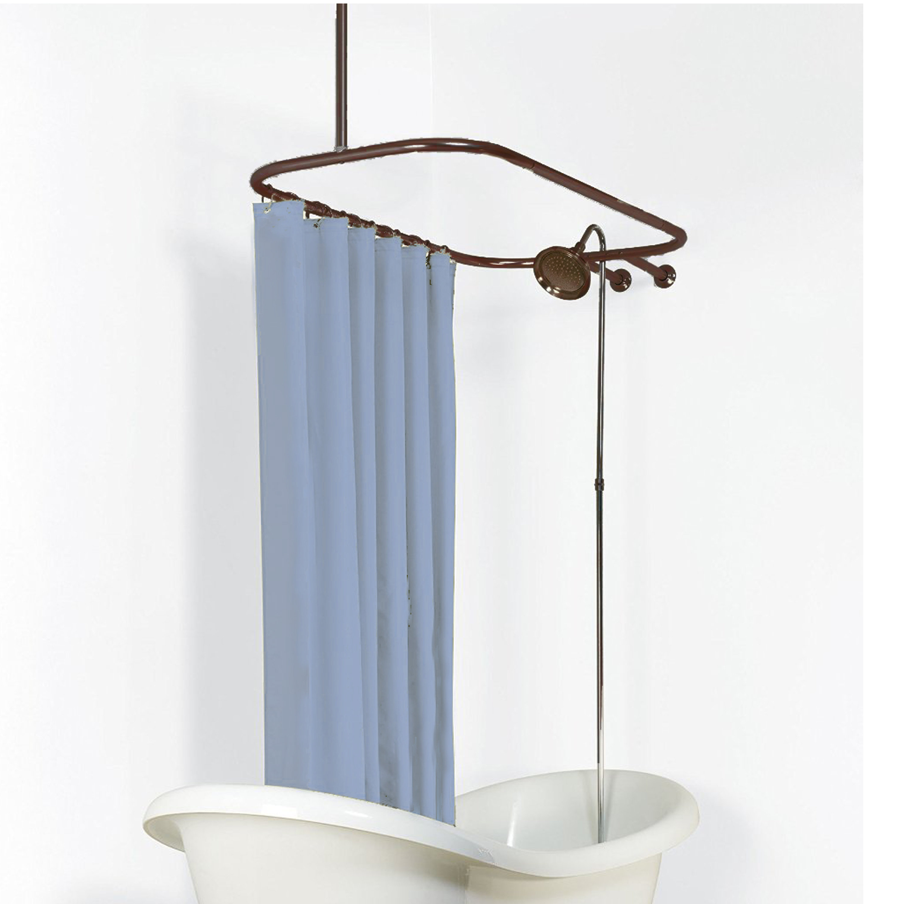 Rebrilliant Kronqui Never Rust 58" L Adjustable D-Shaped Fixed Shower ...