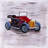 Vintage Toy Car Rug - Round Outdoor Area Rug for Home Decor