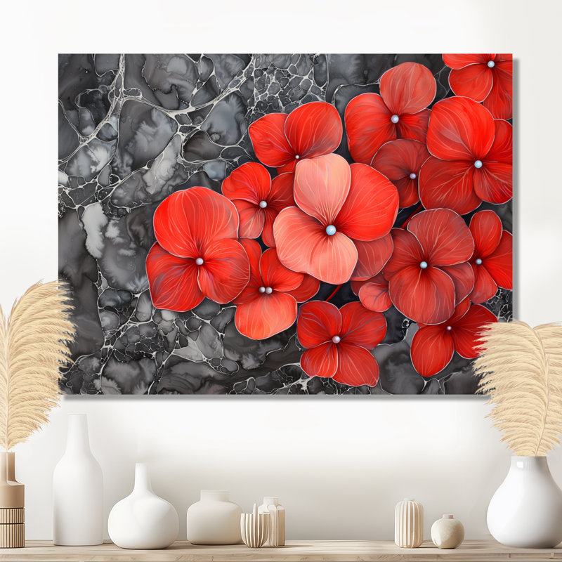 Blooming Aura Of Hydrangea II - Floral Metal Wall Decor, Hydrangea Metal Print, 12" H x 20" W x 0.84" D