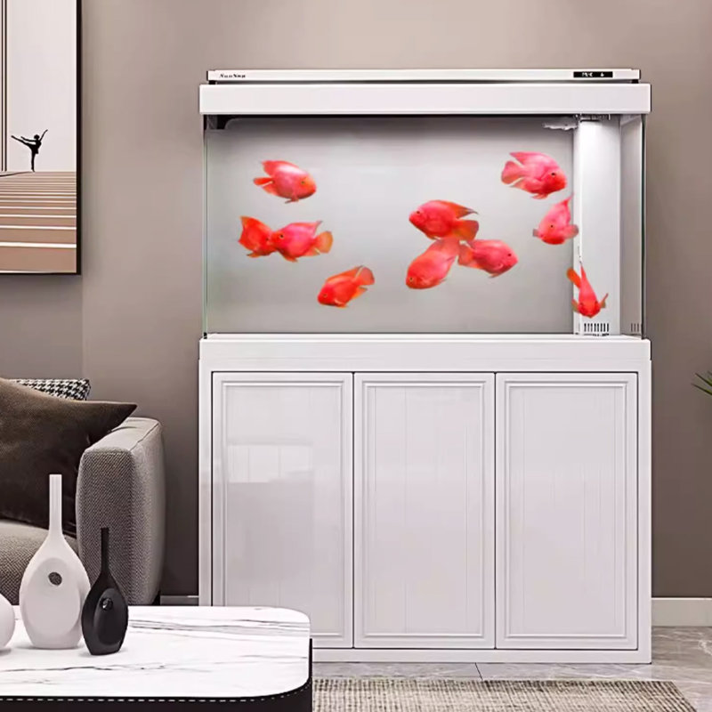 Élégant réservoir d'aquarium écologique à grande échelle, 119 gallons (H 60 po x l 50 po x P 16 po) , Blanc