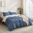 Solayne 100% Washed Cotton Duvet Cover Set with Faux Hemp Texture, Solid Color, Zipper Closure and Corner Ties-111685175-111685170