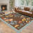 Farmhouse Floral Machine Washable Rug with Non Slip TPR Backing, Soft Non Shedding Scalloped Carpet, Low Pile Thin Floor Mats-1283550535