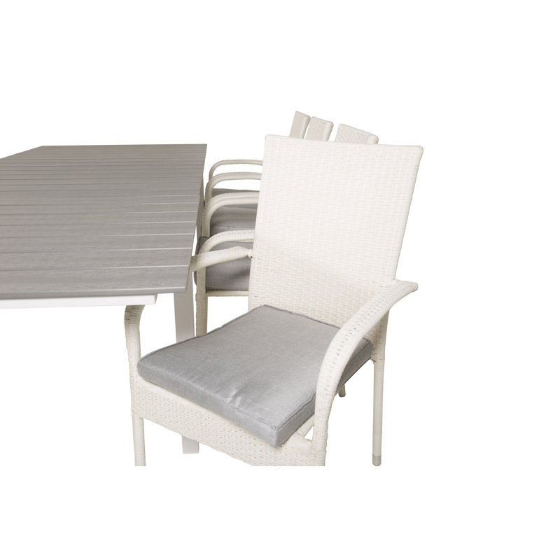 Berat 8 - Person Patio Dining Set with Extendable Rectangular Table , Cushions Included