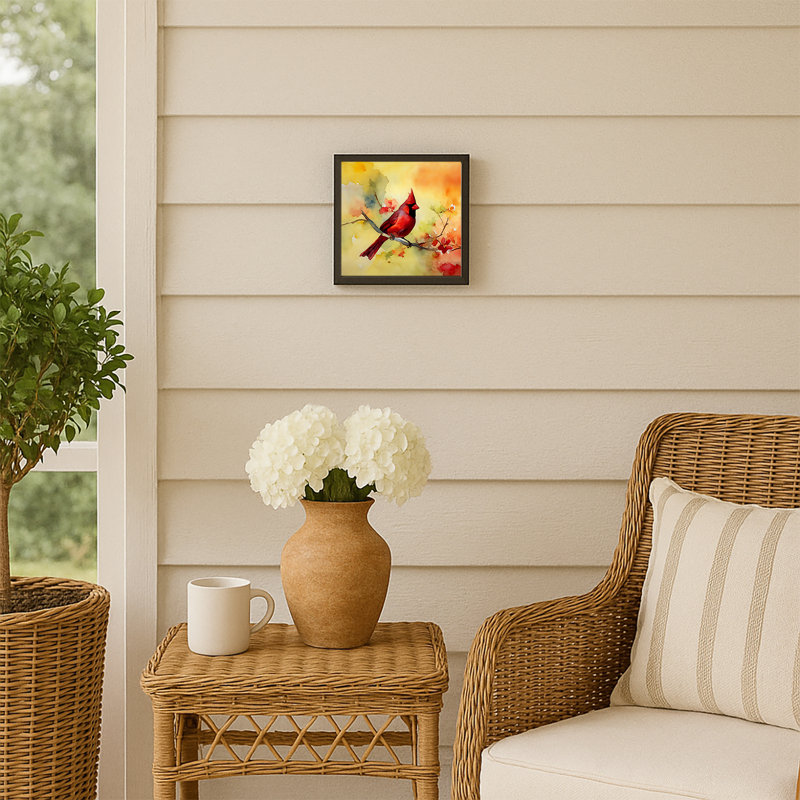 Cardinal Framed Metal Print
