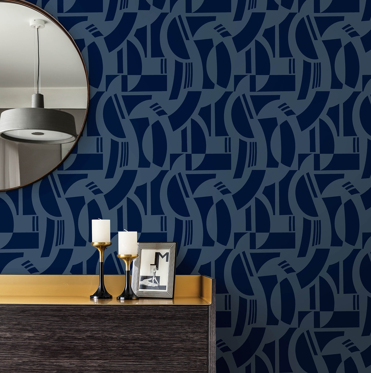 Carter Wallpaper Double Roll, Blue