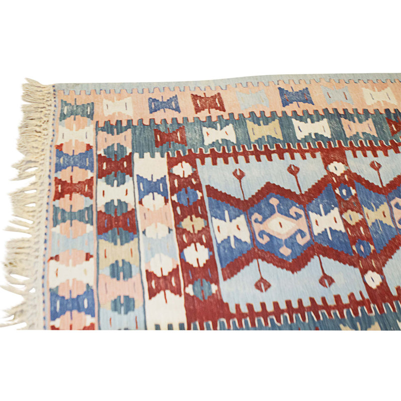 Hand Knotted Wool Area Rug in Multi