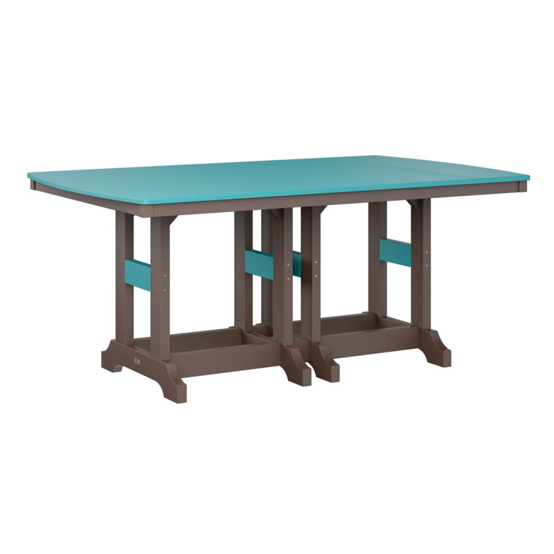 Table de bar rectangulaire Berlin Garden Garden Classic, Chocolat / Brun, H 39,5 po x l 72 po x P 44 po, Bleu Aruba