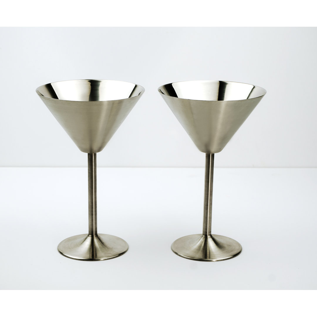 Schurman 8oz. Stainless Steel Martini Glass Set (Set of 2) Ebern Designs