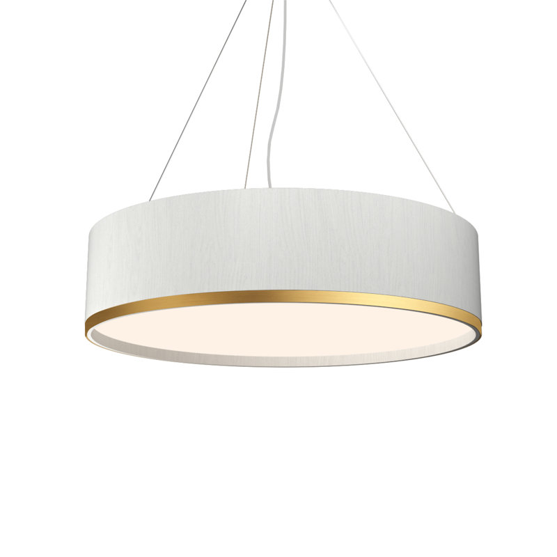 Pendant Accord Cylindrical, 7.48" H x 23.62" W x 23.62" D, Organic White