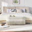 Repose-pieds ovale rembourré avec rangement à couvercle relevable et compartiment caché pour le salon ou la chambre à coucher-351363837