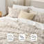 Ensemble d'édredon pour grand lit 3 pièces - literie à motif floral botanique beige, édredon réversible avec 2 taies décoratives, parfait pour rafraîchir le printemps et décorer votre chambre à coucher-120704434-120704435