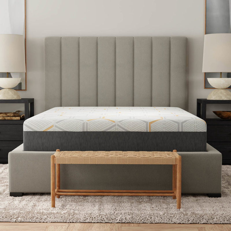 Matelas en mousse viscoélastique 12 "avec gel de cuivre - Base de grille d'air très grande tête pour plus de flexibilité et neutralisant les odeurs.